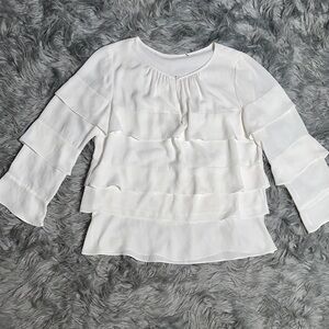 Zara White Layered Blouse